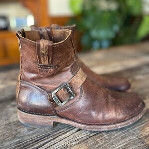 Frye brown leather ankle boots